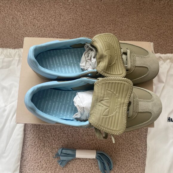 Pharrell adidas Samba Humanrace x Pharrell Olive Blue Men 6.5 Women 7.5